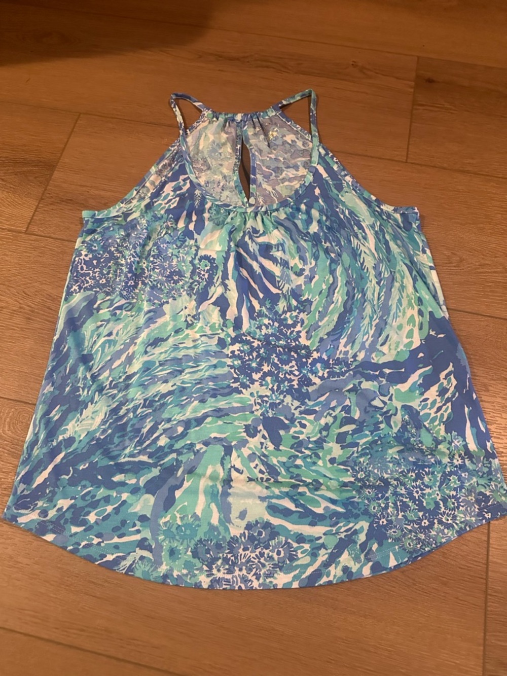 Lilly Pulitzer Blue & Aqua Printed Halter Camisole